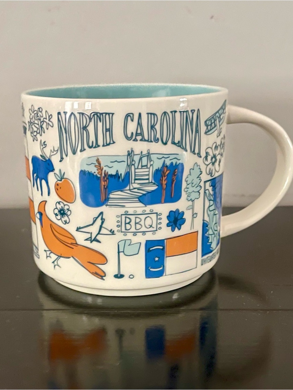 Starbucks North Carolina Been There Series 14 Oz Coffee Mug Blue State Cup